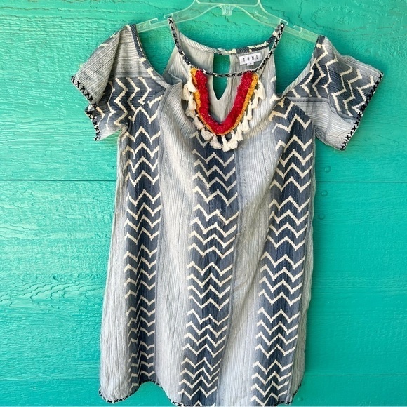 CLEARANCE ANTHROPOLOGIE THML BOHO GAUZY COTTON TASSEL DRESS SIZE MEDIUM EUC - Picture 13 of 13